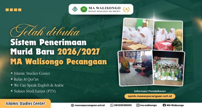 MA Walisongo Pecangaan Resmi Buka Pendaftaran Siswa Baru 2026: Hadirkan Layanan One Day Service dan Program Unggulan Qurani